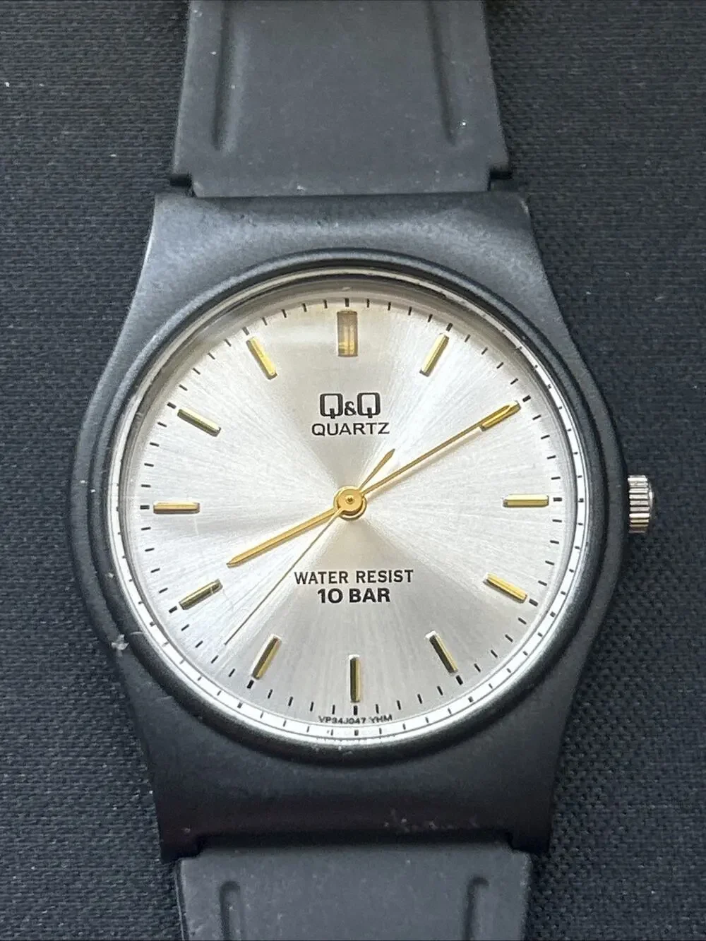 Q&Q Silver Dial Black Case And Band Women’s Quartz Watch